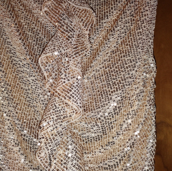 Women's Parisian Works Short Sequin Beige Party Dress Prom Size 10 Bodycon - Picture 2 of 9